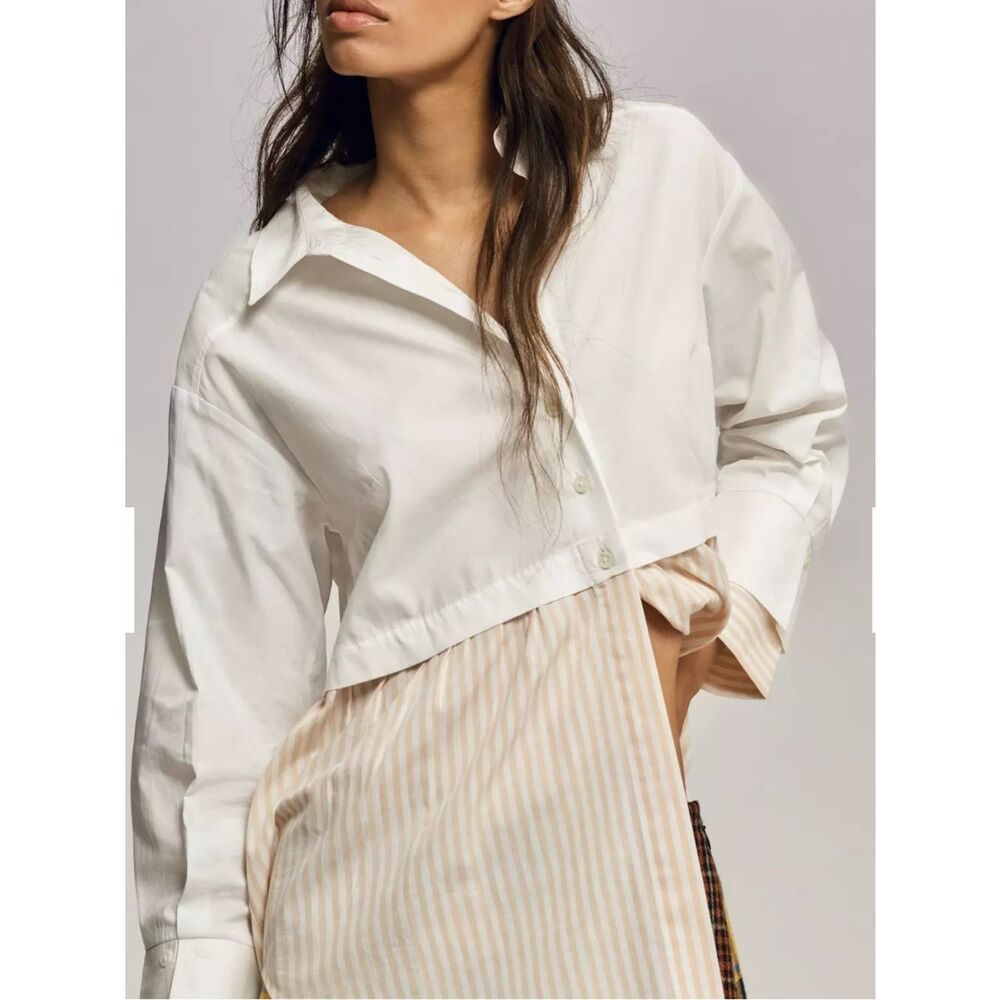 Anthropologie Twofer Layered Button Down Shirt M